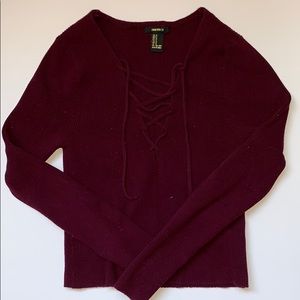 FOREVER 21 burgundy crop top